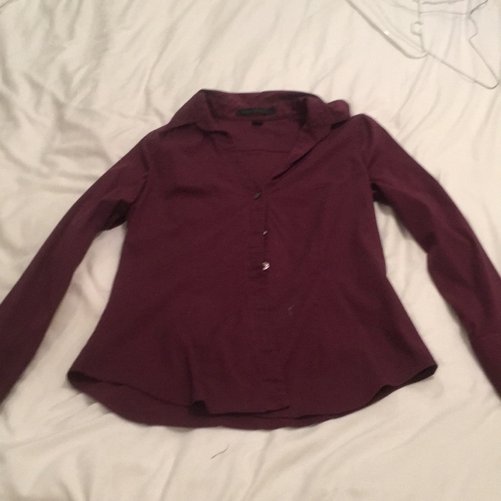 Maroon button up Professional Shirt. Express